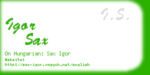 igor sax business card